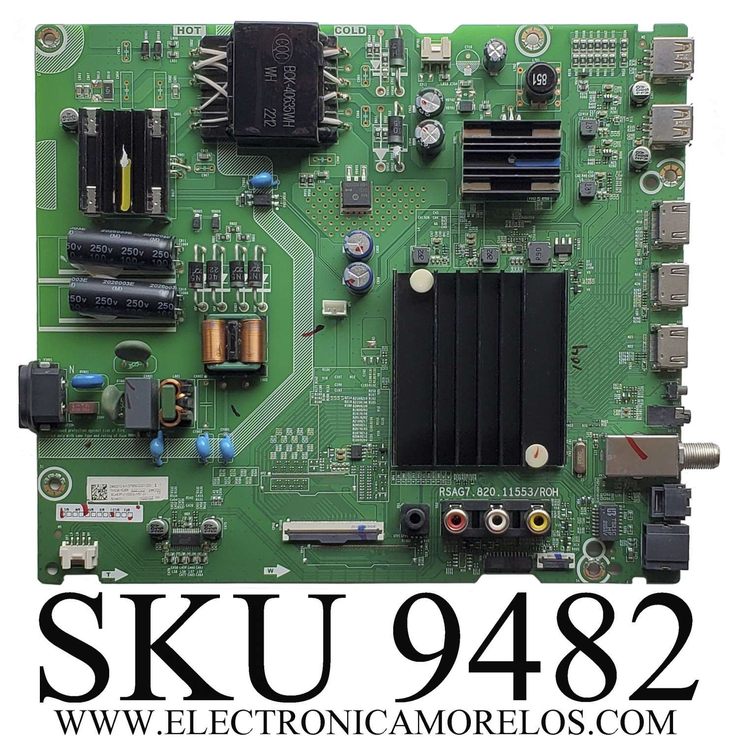 MAIN FUENTE COMBO ORIGINAL PARA TV HISENSE 4K UHD HDR ANDROID TV / NUMERO DE PARTE 298021 / RSAG7.820.11553/ROH / 298022 / 50A53FUA(0003) / PANEL HD500Y1U91-T0L2\GM\CKD3A\ROH / DISPLAY CV500U2-L01 REV:02 / MODELO 50A6GV / 50A6GV 50A53FUA
